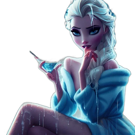 dress, staff, jewelry, fantasy art transparent PNG cut-out