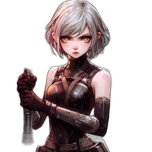 weapon, staff, sword, robot transparent PNG cut-out