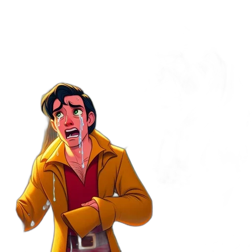 jacket, staff, comic book art, cartoon transparent PNG cut-out