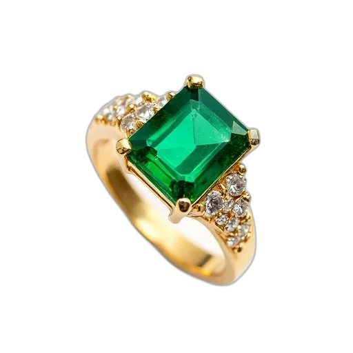 jewelry, crown, green, gold transparent PNG cut-out