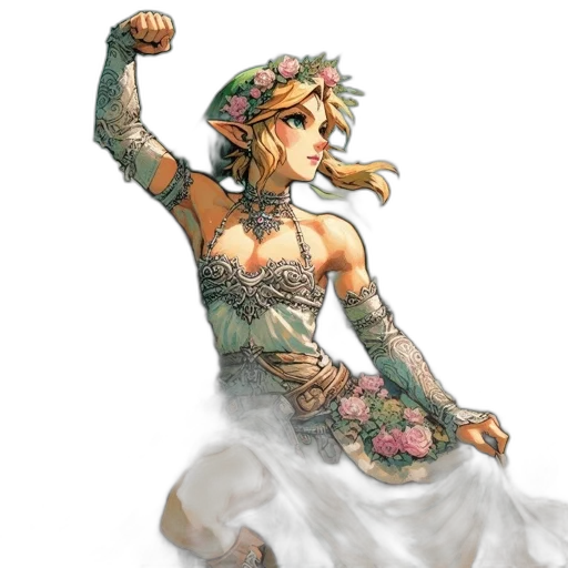 dress, flower, weapon, crown transparent PNG cut-out