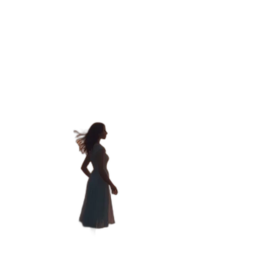 dress, staff, hair, weapon transparent PNG cut-out