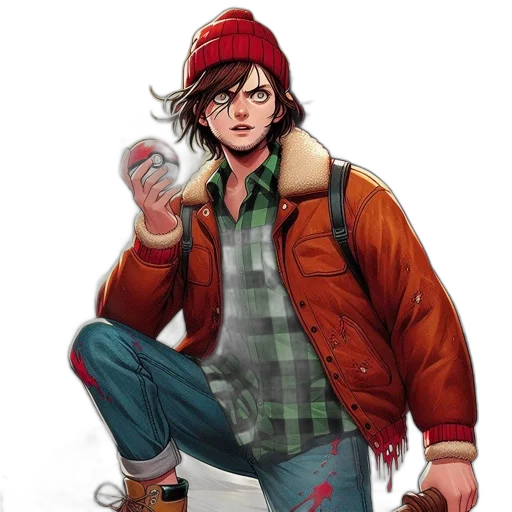 jacket, weapon, comic book art, concept art transparent PNG cut-out