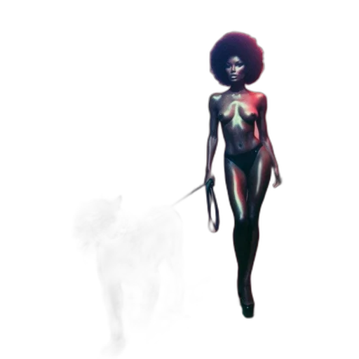 creature, dress, staff, hair transparent PNG cut-out