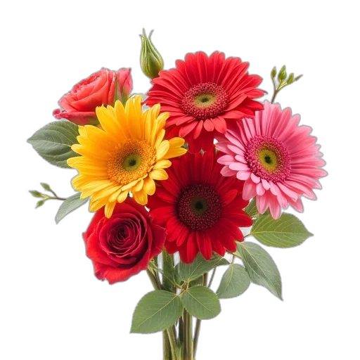 flower, photorealistic, colorful, bouquet transparent PNG cut-out