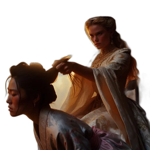 crown, hair, staff, sword transparent PNG cut-out