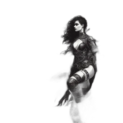 dress, creature, comic book art, fantasy art transparent PNG cut-out