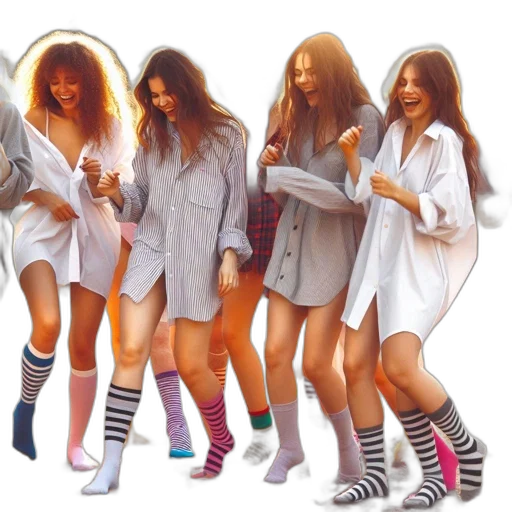 concept art, group, young, women transparent PNG cut-out