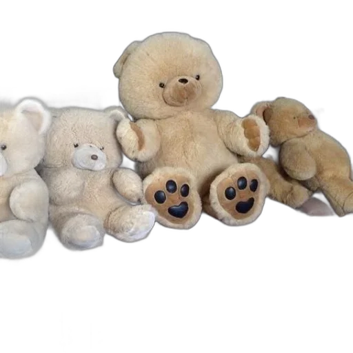 row, stuffed, teddy, bears transparent PNG cut-out