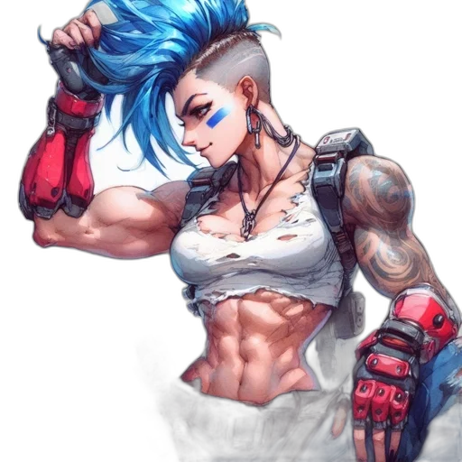 cyberpunk, comic book art, concept art, fantasy art transparent PNG cut-out