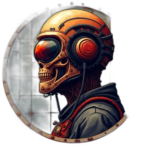 robot, mask, face, cyberpunk transparent PNG cut-out