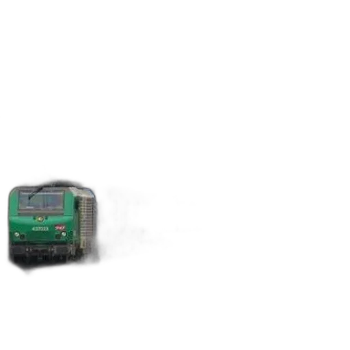 3d render, green, train, blue transparent PNG cut-out