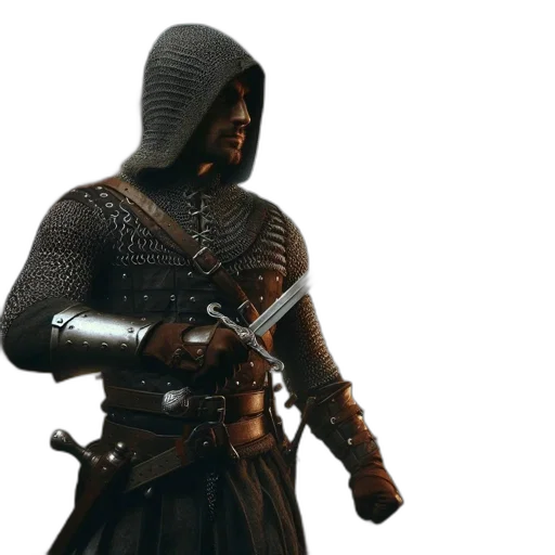 sword, weapon, jacket, mask transparent PNG cut-out