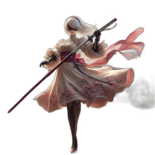 sword, staff, weapon, dress transparent PNG cut-out