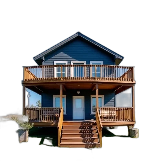 building, 3d render, photorealistic, two-story transparent PNG cut-out