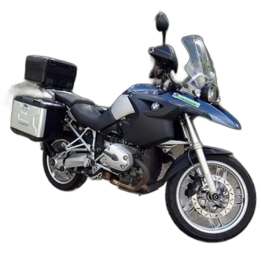 bmw, motorcycle, black, silver transparent PNG cut-out