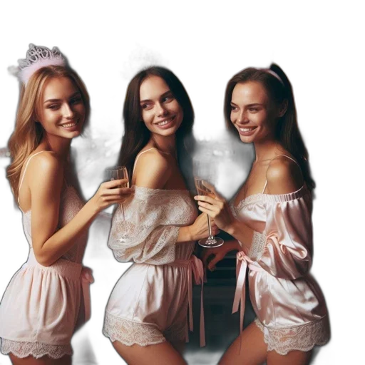 dress, staff, photorealistic, three transparent PNG cut-out
