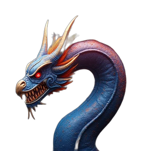 dragon, creature, staff, mask transparent PNG cut-out