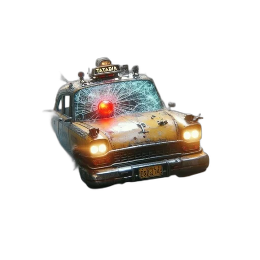car, robot, weapon, hat transparent PNG cut-out