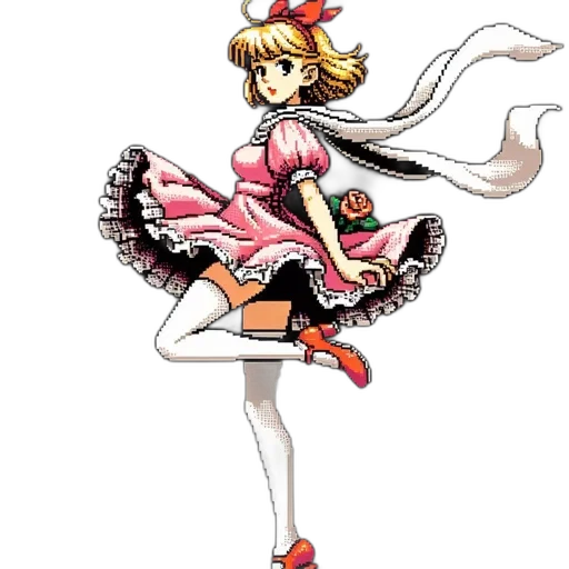 dress, staff, concept art, anime transparent PNG cut-out