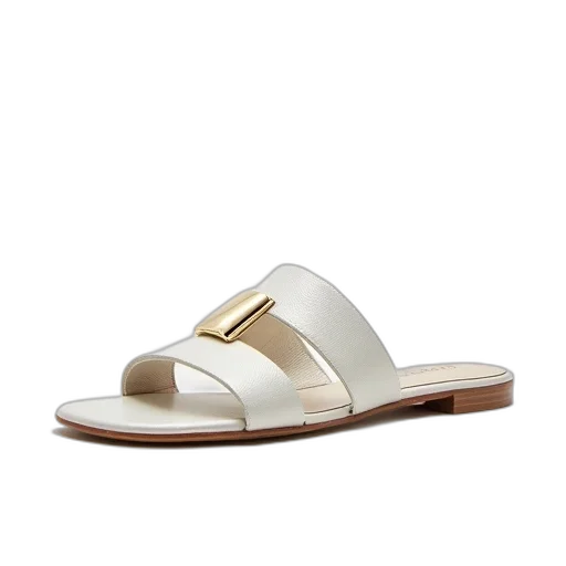 shoes, white, flat, sandal transparent PNG cut-out