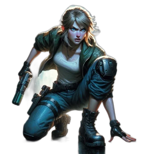 weapon, concept art, comic book art, cyberpunk transparent PNG cut-out