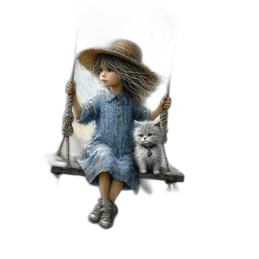 hat, dress, staff, creature transparent PNG cut-out
