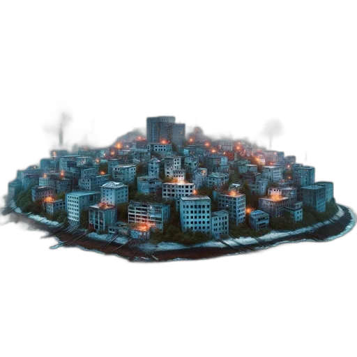 building, robot, crown, 3d render transparent PNG cut-out