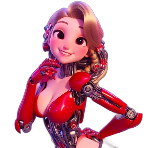 robot, dress, weapon, face transparent PNG cut-out
