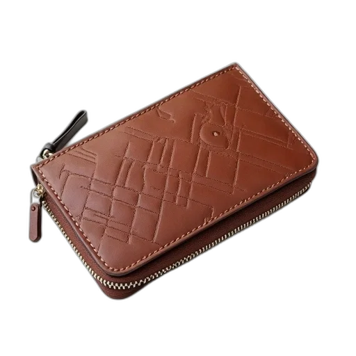 brown, leather, wallet, geometric transparent PNG cut-out