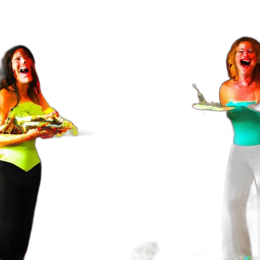 food, 3d render, neon, green transparent PNG cut-out