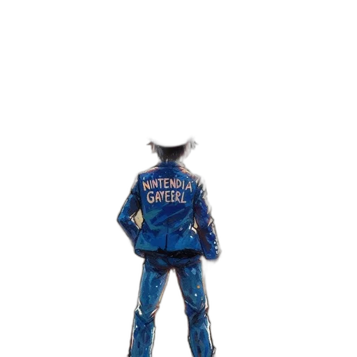 jacket, robot, hat, staff transparent PNG cut-out
