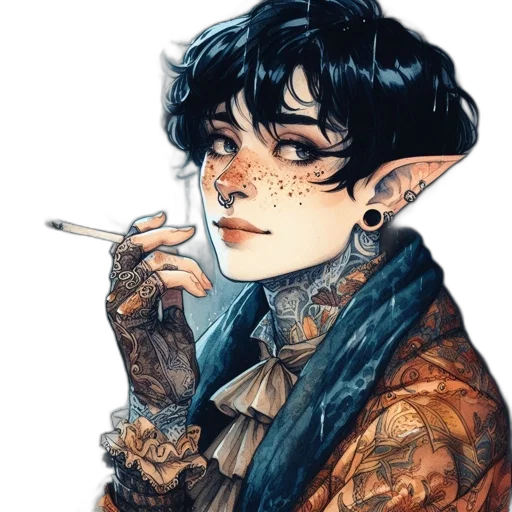 dragon, face, staff, jacket transparent PNG cut-out