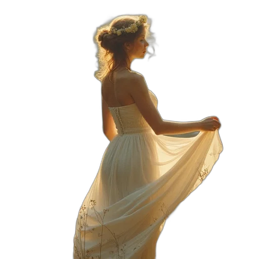dress, jewelry, crown, photorealistic transparent PNG cut-out