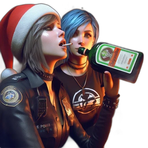 jacket, bottle, concept art, cyberpunk transparent PNG cut-out