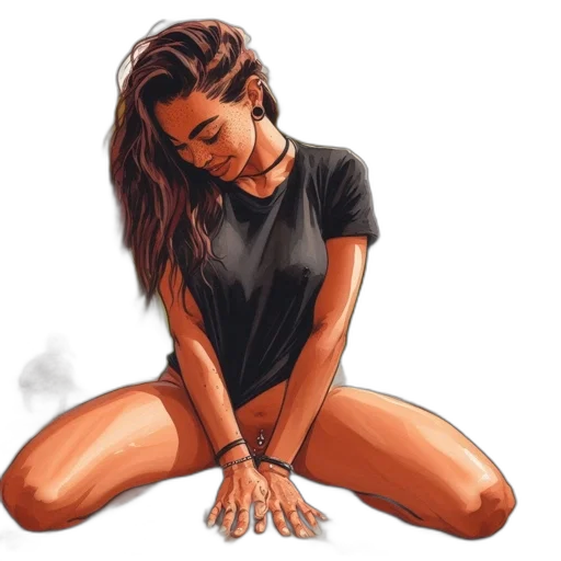 hair, jewelry, watercolor, photorealistic transparent PNG cut-out