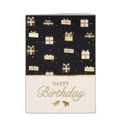 birthday, card, black, background transparent PNG cut-out