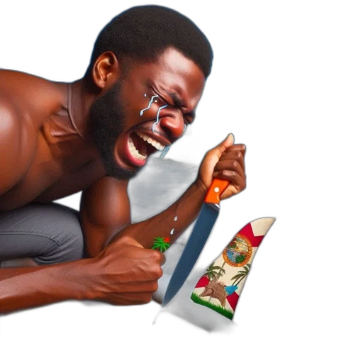 concept art, photorealistic, man, kneels transparent PNG cut-out