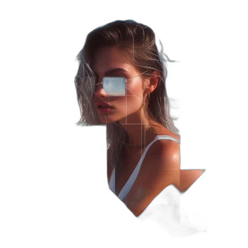 face, mask, robot, hair transparent PNG cut-out
