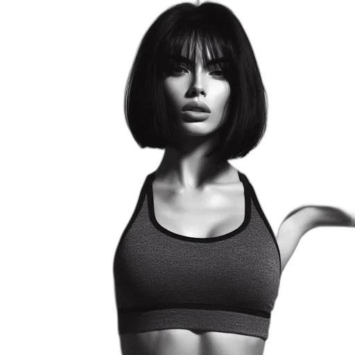 photorealistic, 3d render, monochrome, portrait transparent PNG cut-out