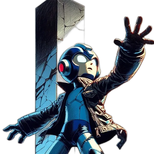jacket, robot, comic book art, concept art transparent PNG cut-out