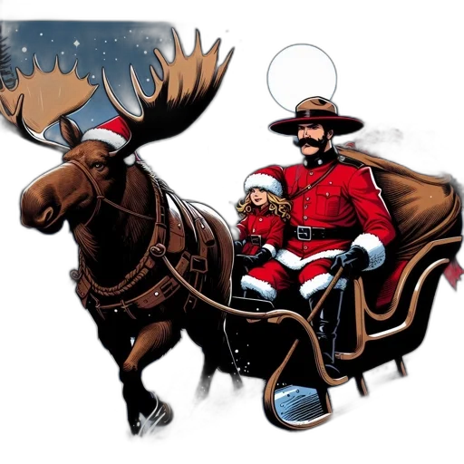 concept art, wintry, scene, santa transparent PNG cut-out