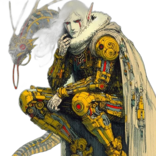 dragon, robot, sword, weapon transparent PNG cut-out