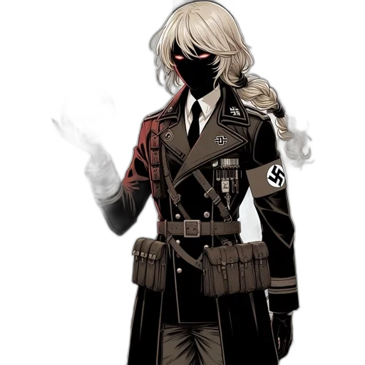 jacket, mask, staff, weapon transparent PNG cut-out