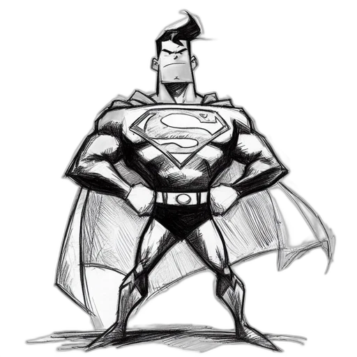 comic book art, concept art, cartoon, pencil sketch transparent PNG cut-out