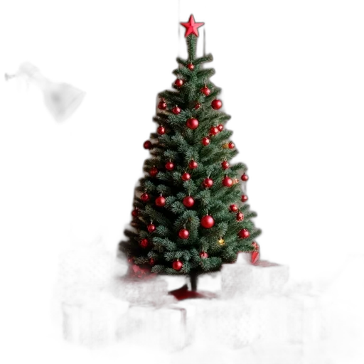 tree, 3d render, photorealistic, festive transparent PNG cut-out