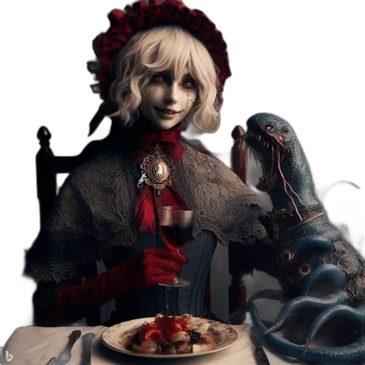 food, dress, creature, face transparent PNG cut-out