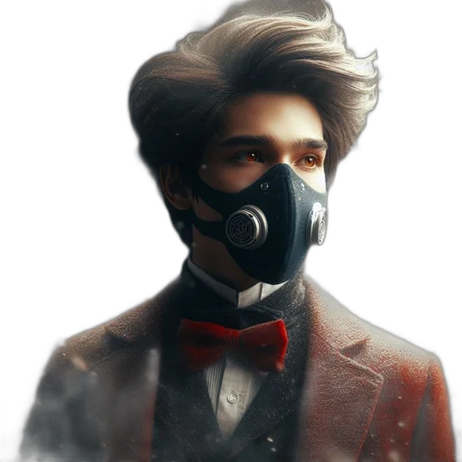 mask, face, jacket, concept art transparent PNG cut-out