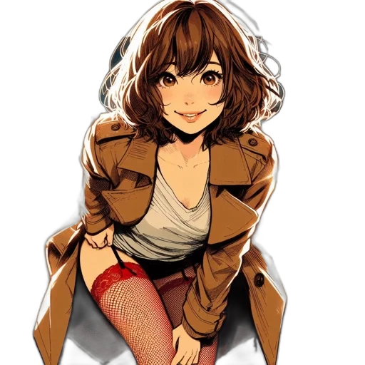jacket, dress, face, hat transparent PNG cut-out