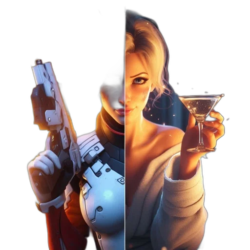 weapon, concept art, comic book art, 3d render transparent PNG cut-out